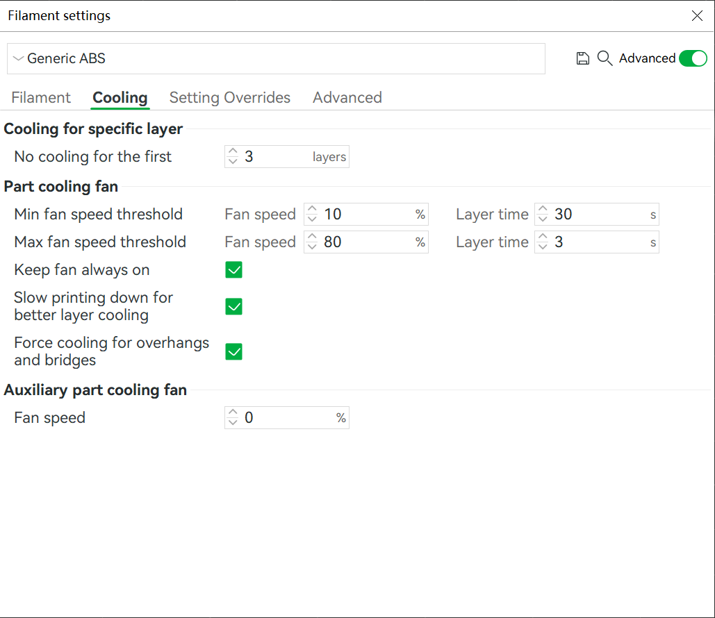 Auto Cooling In Filament Settings Bambu Lab Wiki