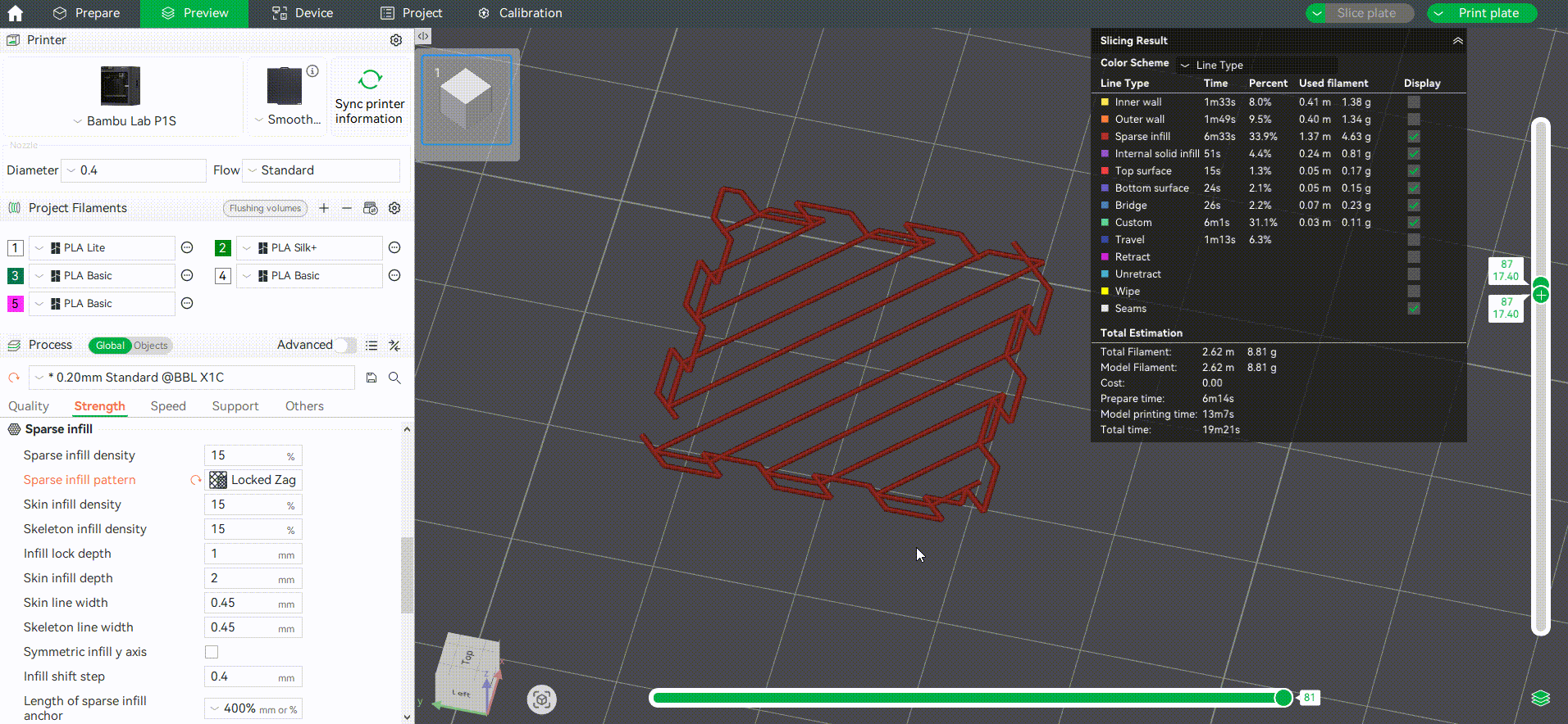 15% Skin Infill Density